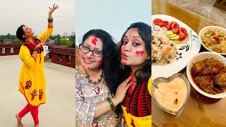 DOL Utsobe Ronge🎨Nache💃🏻Gaane🎶Maa Meye Eksathe Saradin❤️HOLI special Dinner🥘zerowattfilms [upl. by Adnov66]