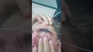 How to do threading on boys eyebrows [upl. by Odnarb890]