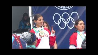 PARA RADIO NACIONAL DEL PERU KIMBERLY GARCIA ORO Y EVELYN INGA BRONCE MARCHA 20KSANTIAGO 2023 [upl. by Ahsap437]