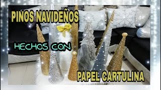 COMO HACER PINOS NAVIDEÑOS CON PAPEL CARTULINAGLAMUROSOS [upl. by Aleris]