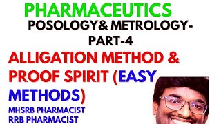 PART4 METROLOGY amp POSOLOGY  ALLIGATION METHOD  PROOF SPIRIT CALCULATIONS  subscribe [upl. by Stimson]