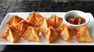 Crab Rangoon  Crispy Crab amp Cream Cheese Wonton Recipe [upl. by Anerat]