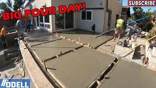 How to Pour a Modern Concrete Pool Deck with Stepping Pads [upl. by Nady]