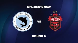 NPL Men’s NSW Round 4 Sutherland Sharks FC v Wollongong Wolves FC [upl. by Nannaihr706]