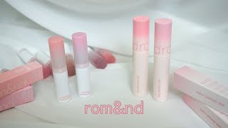 2023 NEW Romand Glasting Melting Balm amp Juicy Lasting Tint Reivew amp Swatch  Lululand [upl. by Constantine629]