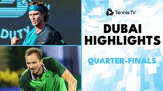 Medvedev vs Davidovich Fokina Rublev Hurkacz amp Humbert Play  Dubai 2024 QuarterFinal Highlights [upl. by Lebar]