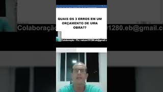 ERROS EM ORÇAMENTO DE OBRAS direito licitacoes obras engenharia arquitetura tcu [upl. by Shirl35]