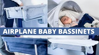 AIRPLANE BABY BASSINETS  HOW THEY WORK amp HOW TO BOOK THEM  INTERNATIONAL TRAVEL DURING COVID 19 [upl. by Nevear]