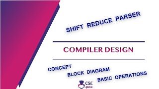 Shift Reduce Parser  Syntax Analyzer  Lec 52  Compiler Design [upl. by Auqinehs]