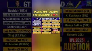 Ipl2025 action के सभी 10 teams का fyonol squad 👍❤️💥 cricket trending s ipl action highlights [upl. by Tyree]