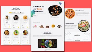 Complete Responsive Food website using HTML CSS Bootstrap and JavaScript [upl. by Annaira]