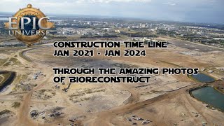 Epic Universe Aerial Evolution Update  Construction Journey Jan 20212024 [upl. by Loats]