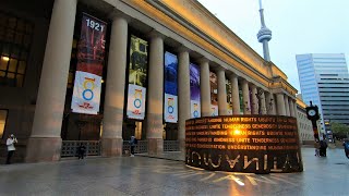 4K 🇨🇦 Friday Night Rainy Walk Downtown Toronto  Union Station to Spadina Ave [upl. by Thorlie]