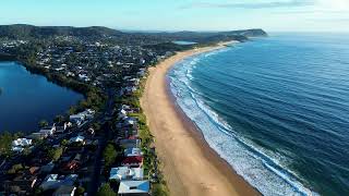 Drone aerial Wamberal beach Terrigal bridge nature Central Coast tourism travel Australia [upl. by Laughlin840]