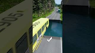 Bus vs water pit 31  carsvswaterpit beamngdrive doubleflatbedtrailertruckvsspeedbumps [upl. by Harihat]