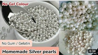 DIY Silver pearls How to make cheapest edible pearls  Cake decorating sprinkles  Silver pearls [upl. by Herrington192]