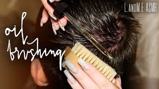 ASMR 💆  REAL PERSON scalp brushing amp exfoliating with Jojoba Oil  no talking 🤐 [upl. by Haida]