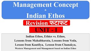 Indian ethos ethics and ethos lesson from Mahabharata Management Concept amp Indian Ethos [upl. by Leirol]