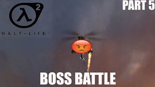 Hunter Chopper vs Air boatBoss BattleHalfLife 2WalkthroughPart 5 [upl. by Etnecniv]