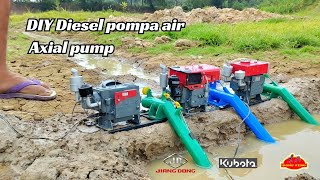 DIY mini diesel pompa air axial pump  dongfeng kubota jiangdong [upl. by Ahsoyek]