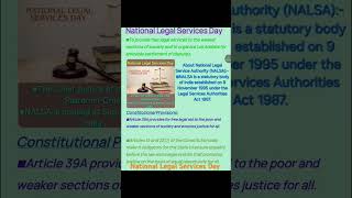 National Legal Services Day On 9th November competentedu currentaffairs shorts polity [upl. by Nyrrat269]