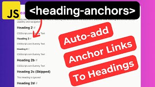 Add Accessible Shareable Anchor Links To Headings [upl. by Ynahteb]