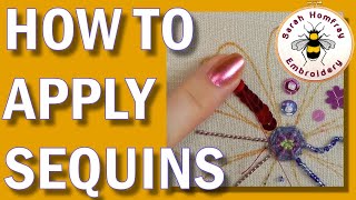 How to sew on sequins to fabric in 3 different ways  Hand embroidery for beginners video tutorial [upl. by Lehet]