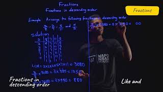 JSS1  Mathematics  Fractions  Fractions in descending order  3 [upl. by Kenti]