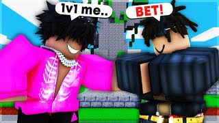 CIRESLAT CHALLENGED Me To A 1v1 in GUN GAME Roblox Bedwars [upl. by Ajnek]