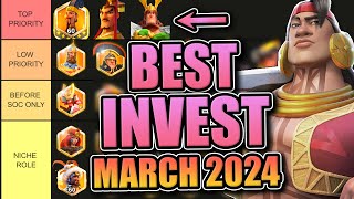 Legendary Investment Tier List F2P amp Low Spend  Open Field Rise of Kingdoms March 2024 [upl. by Rahman168]