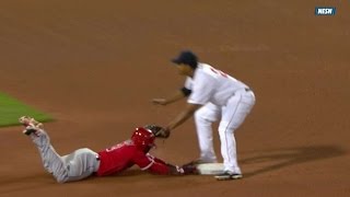 LAABOS Vazquez throws out Aybar at second base [upl. by Eyssej]