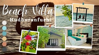 Welcome to a BEACH VILLA at HUDHURANFUSHI RESORT🌊🩵✨ hudhuranfushi maldives vacation viral 💙 [upl. by Elbert]