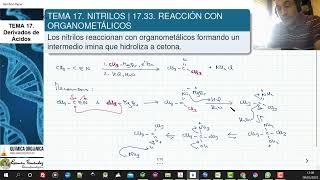 TEMA 17 NITRILOS  1733 REACCIÓN CON ORGANOMETÁLICOS [upl. by Eellac]