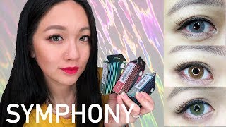 OLENS SYMPHONY LENS REVIEW 오렌즈 심포니 3콘 헤이즐 그레이 그린 BLACKPINK LISA LENS [upl. by Notse761]