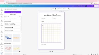 Create Your 100 Days Challenge PDF in Canva StepbyStep Guide [upl. by Hanway52]