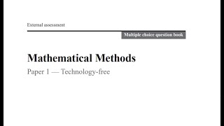 QCAA 2020 Math Methods External exam paper 1 multiple choice questions explained [upl. by Aelam354]