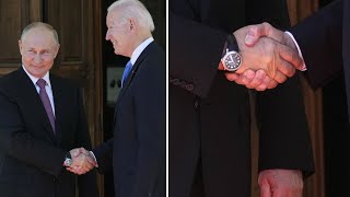 Body language expert breaks down the PutinBiden handshake [upl. by Caves]