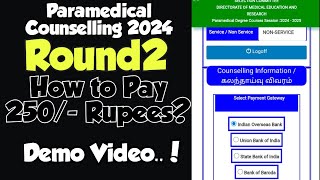 Paramedical counselling Round2registration DemoHow to pay the registration feesVjalerts [upl. by Eedrahs]