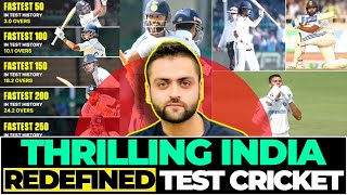 THRILLING India has REDEFINED TEST Cricket with FASTEST 50 100 150 200 250  India vs Bangladesh [upl. by Suired]