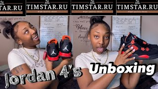 UNBOXING MY AIR JORDAN 4’s 😍 ft TIMSTARRU [upl. by Aluap854]