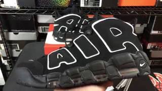 NIKE AIR MORE UPTEMPO OG BLACK WHITE SNEAKER UNBOXING REVIEW [upl. by Murage506]