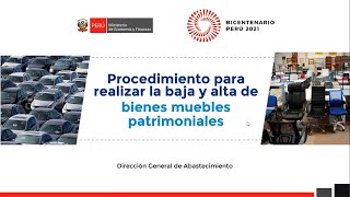 Procedimiento para realizar la baja y alta de bienes muebles patrimoniales [upl. by Mancino]