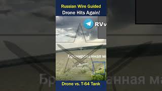 Russian Wire Guided Drone Strikes T64 Tank and APC Drone tank fpvdrone [upl. by Ariamo]