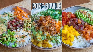 Tres Poke Bowls perfectos hechos en casa [upl. by Sheeree]