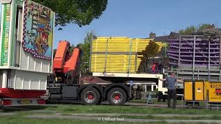 Kermis Haarlem 2022 Transport en opbouw Zaanenlaan Deel 4 [upl. by Venetis855]