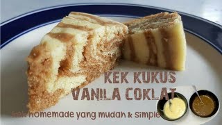 KEK KUKUS VANILA COKLAT  KEK KUKUS MUDAH SUKATAN CAWAN resipiorangmalas [upl. by Rafael]