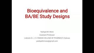 Bioavailability and bioequivalence study designs [upl. by Glyn594]