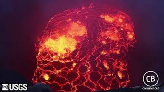 Video Inside Halemaumau Lava Lake Dropped 240 Yards [upl. by Nirhtak]