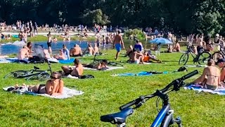 Englischer garten München  Munich Eisbach swimming Eisbachwelle 1102419 [upl. by Dupin]