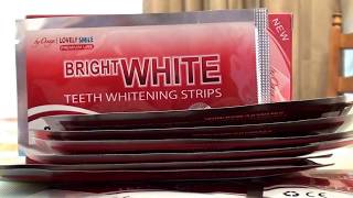 Lovely Smile Express Bright White Teeth Whitening Strips REVIEW [upl. by Airrotal831]